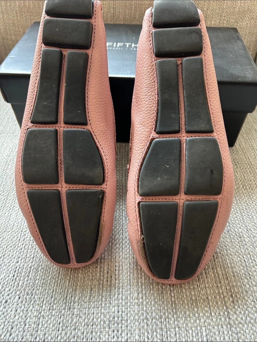 Saks Fifth Avenue Pink Pebbled Leather Bit Loafers